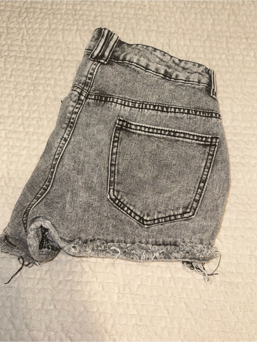 High-Waist Gray Denim Women's Shorts